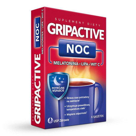 Gripactive Noc melatonina +wit.c +lipa 6 saszetek