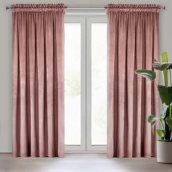ZASŁONA GOTOWA D91 ROSA NA TAŚMIE 135 X 300 CM CIEMNORÓŻOWY
