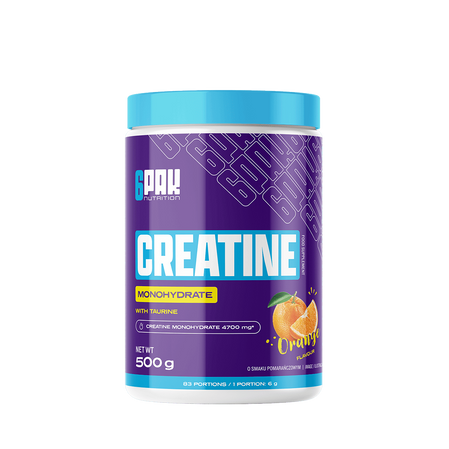  6PAK Creatine Monohydrate Kreatyna Monohydrat 500g smak pomarańcza
