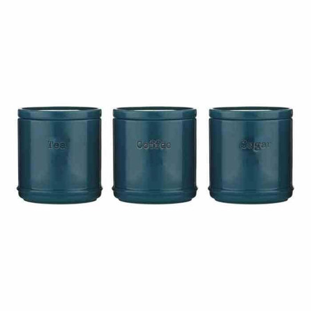 PK - Zestaw 3 pojemników ceramicznych, tealblue, A