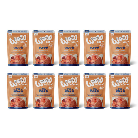 Zestaw 10x WOW CAT Huhn Lachs - kurczak z łososiem dla dorosłych kotów (125g)
