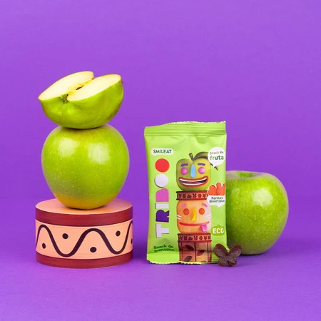 Smileat Triboo, BIO Sminolas, Żelki owocowe bez cukru Jabłko, 25g