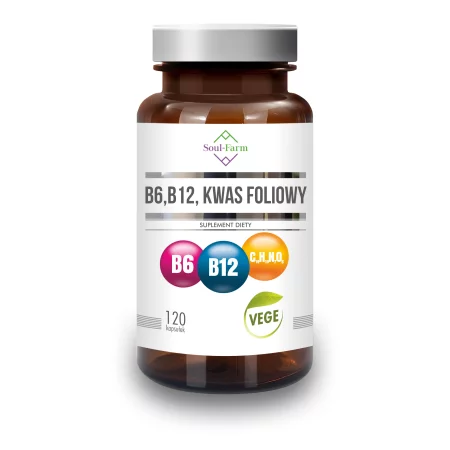 Soul Farm Premium B6, B12, Kwas Foliowy 120 kaps.