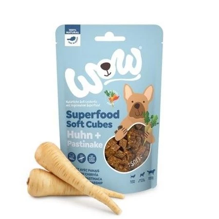 WOW Superfood Soft Cubes Huhn - kurczak z pasternakiem miękkie przysmaki dla psa (150g)