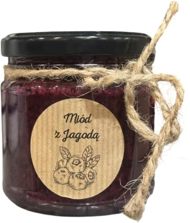Miody Dworskie Miód z jagodami 250g