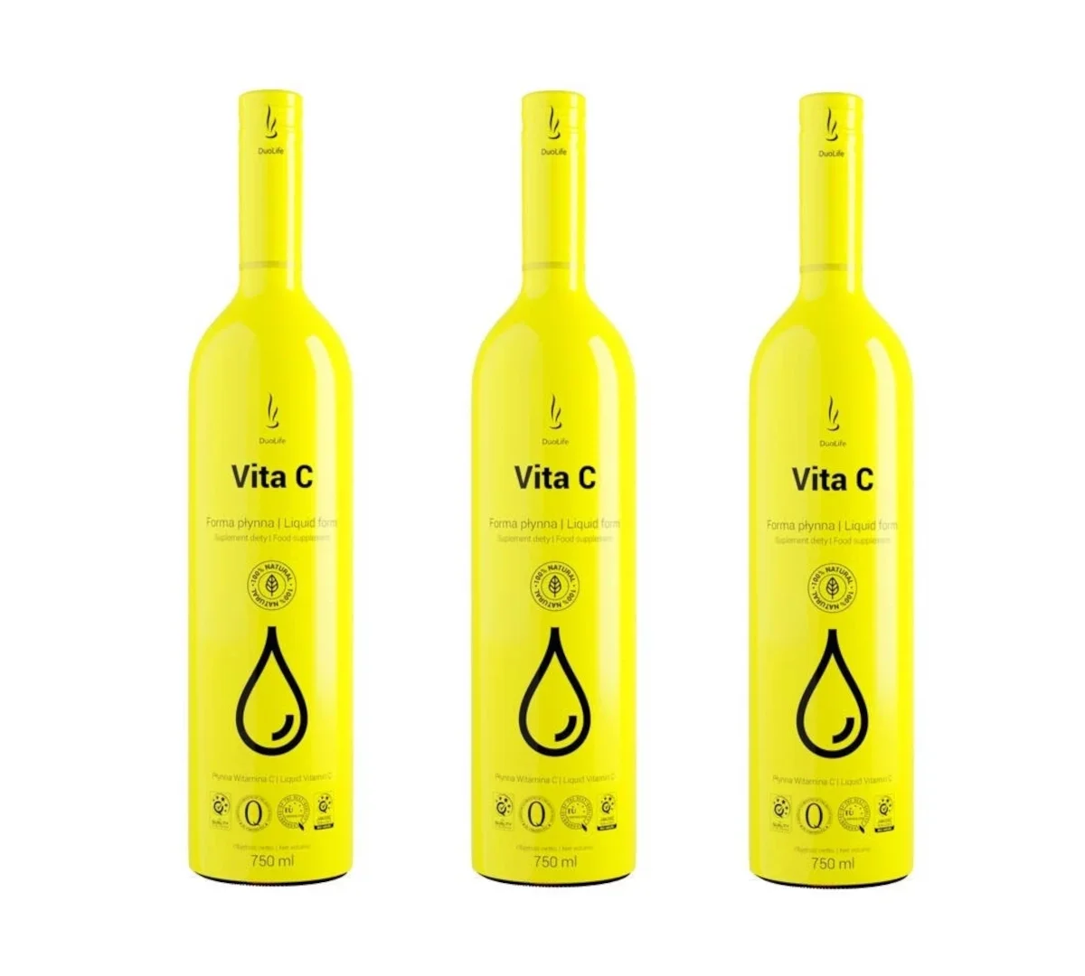Zestaw: 3x DuoLife - Witamina C w płynie - 750ml - Nabea.pl