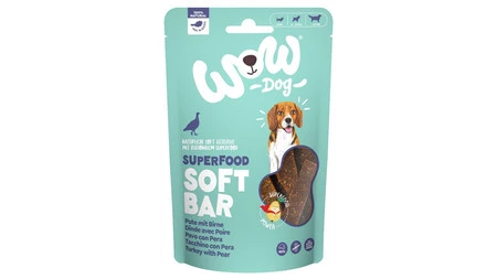 WOW Superfood Soft Bar Pute - mięso indyka z gruszką miękkie przysmaki dla psa (150g)