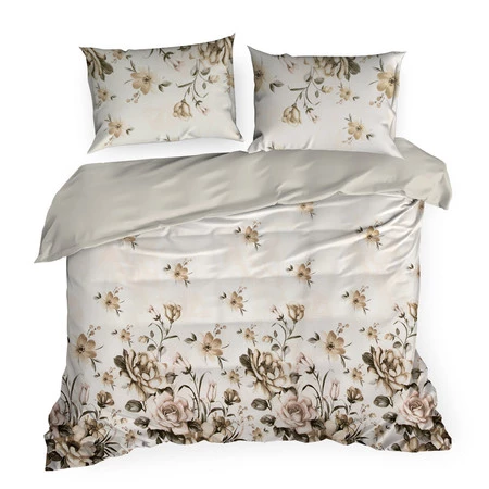 Komplet Pościeli Satynowej Spring 41 140 x 200 cm, Jasnokremowy