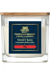 Big Nature Świeca sojowa do masażu Truskawka, Malina i Róża 80g