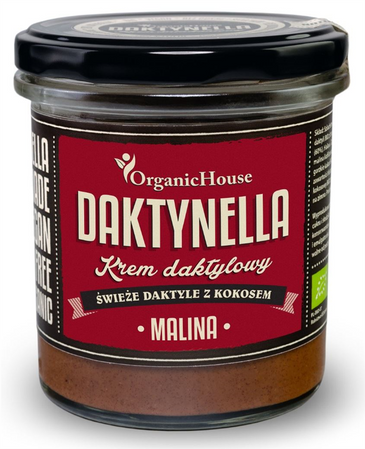 Organic House Daktynella malina - krem kokosowo-daktylowy malina BIO 280 g