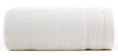 Ręcznik z ozdobną bordiurą w pasy szerokość: 70 cm, długość: 140 cm, kolor: kremowy