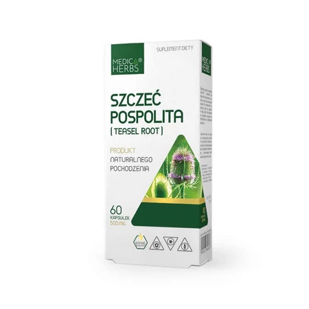 MEDICA HERBS Szczeć pospolita (Teasel Root) 500mg, 60kaps.