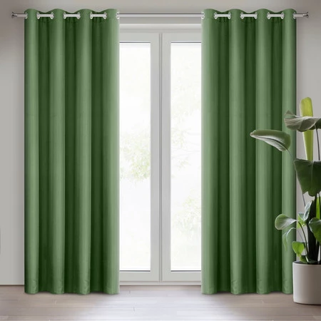 ZASŁONA GOTOWA RITA 140 X 250 CM CIEMNOZIELONY