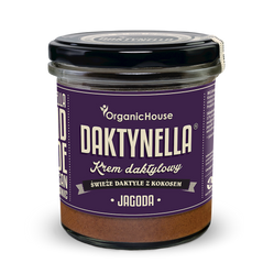 KREM KOKOS - DAKTYLE MEDJOOL - JAGODA BEZGLUTENOWY BIO 280 g - ORGANICHOUSE (DAKTYNELLA)