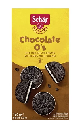 Schar − Chocolate O's, ciastka z kremem mleczne bezglutenowe − 165 g