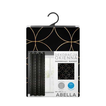 ZASŁONA GOTOWA ABELLA 135 X 250 CM CZARNY