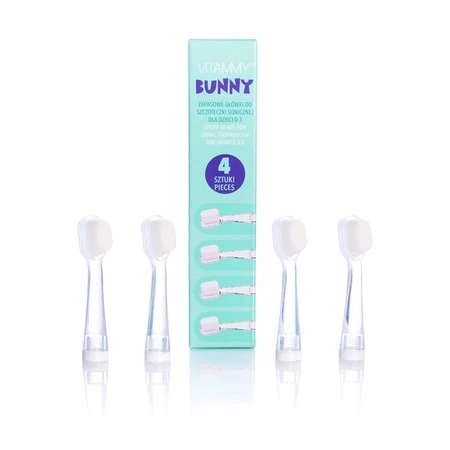 Vitammy Bunny /4szt Końcówki do szczoteczki sonicznej 0-3 lata