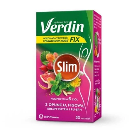 Verdin Fix slim z opuncją figową,grejpfrutem i pu-erh 20 sasz