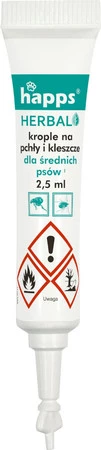 HAPPS Herbal - krople na pchły i kleszcze dla średnich psów 10 - 20kg