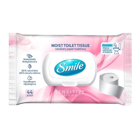 Nawilżany papier toaletowy dla dorosłych Smile 44 szt.