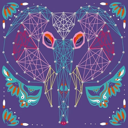 Janod Zestaw kreatywny Przeplatanka 3D String art Zwierzęta 10+