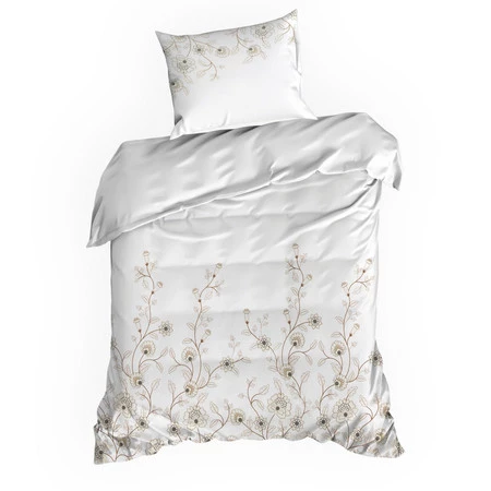 Komplet Pościeli Satynowej Spring 44 220 x 200 cm, Biały