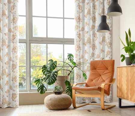 Zasłona ZAS/MELA/BEŻ+ZŁ 140X250 PRZELOTKI