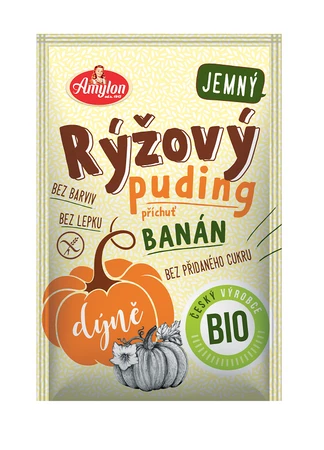 BUDYŃ RYŻOWY O SMAKU BANANOWYM Z DYNIĄ BEZGLUTENOWY BIO 40 g - AMYLON