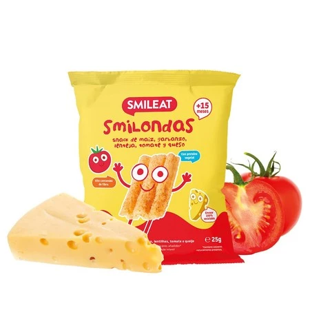 Smileat, BIO Smilondas, Chrupki z ciecierzycy, kukurydzy i soczewicy, pomidorowo-serowe 15m+, 25 g