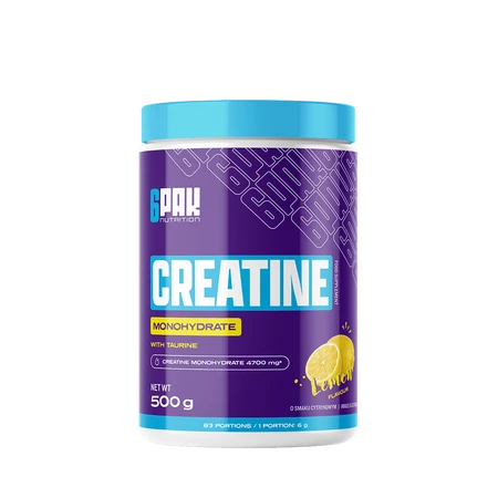 6PAK CREATINE MONOHYDRATE 500g JAR LEMON