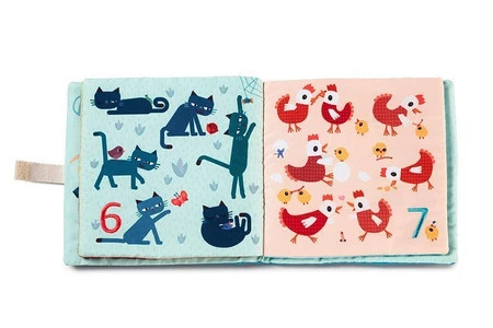 Lilliputiens Miękka książeczka edukacyjna do nauki liczenia 1, 2, 3... 18 m+