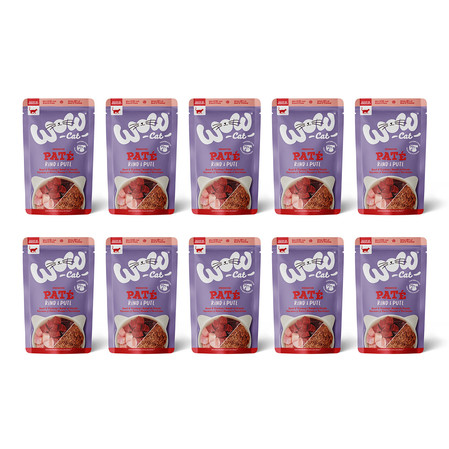 Zestaw 10x WOW CAT Rind Pute - wołowina z indykiem dla dorosłych kotów (125g)