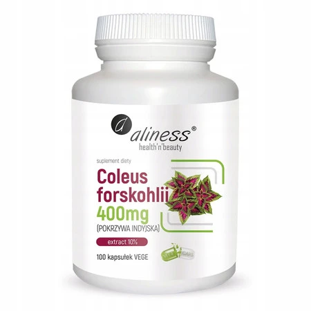 Coleus forskohlii 10% 400mg (pokrzywa indyjska) x 100 Vege caps.