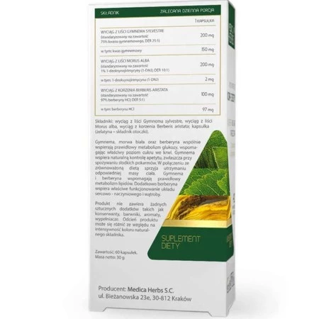 Zestaw 2x Medica Herbs Gymnema Morwa Berberyna 60 kaps