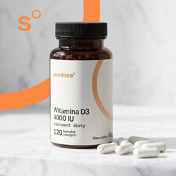 Sundose Witamina D3 4000 IU na wsparcie układu odpornościowego 120 kaps.
