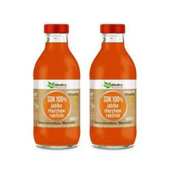 Zestaw: 2x EkaMedica Sok 100% jabłko marchew rokitnik 300ml