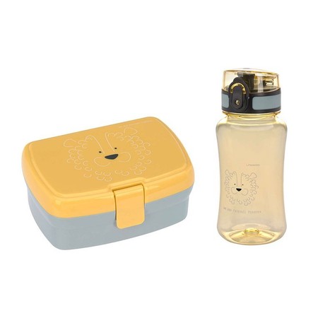 Lassig Zestaw śniadaniowy na lunch Lunchbox + Tritanowa butelka - bidon 460 ml About Friends Lew