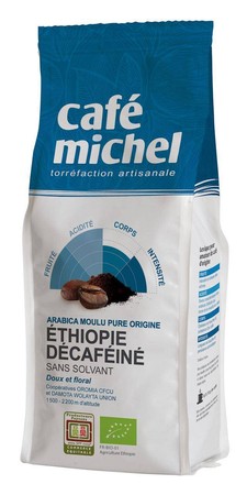  KAWA MIELONA BEZKOFEINOWA ARABICA 100 % ETIOPIA FAIR TRADE BIO 250 g - CAFE MICHEL