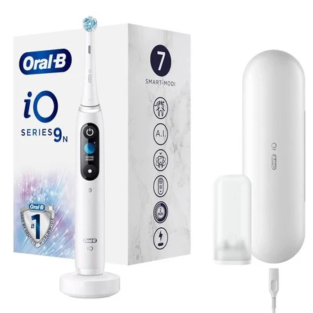 ORAL-B BRAUN SZCZOTECZKA ELEKTRYCZNA iO SERIES 9N WHITE ALABA IOM9.1A1.1AD (7 programów, 1 końcówka, 1 etui-ładujące) 40585468