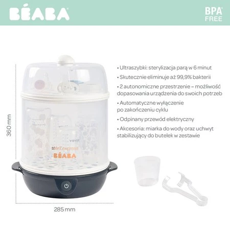 Beaba Sterylizator parowy 2w1 Night blue