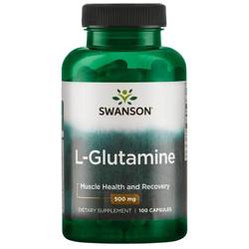 SWANSON L-Glutamina 500mg, 100kaps.