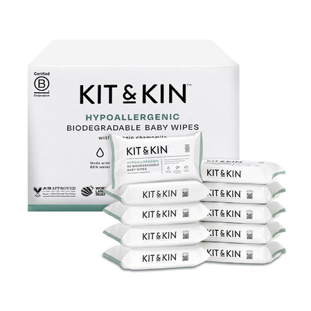 Kit & Kin, Chusteczki nawilżane dla dzieci, 60 szt.