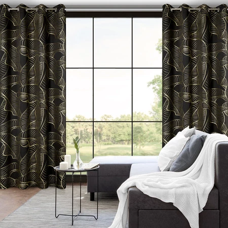 ZASŁONA GOTOWA KIARA 140 X 250 CM CZARNY