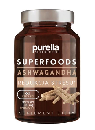 Purella Superfoods Ashwagandha Redukcja stresu 30 g - 60 kaps.