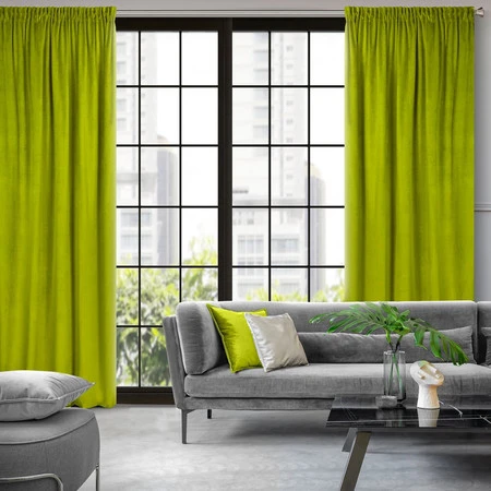 ZASŁONA GOTOWA PIERRE NA TAŚMIE 140 X 300 CM OLIWKOWY