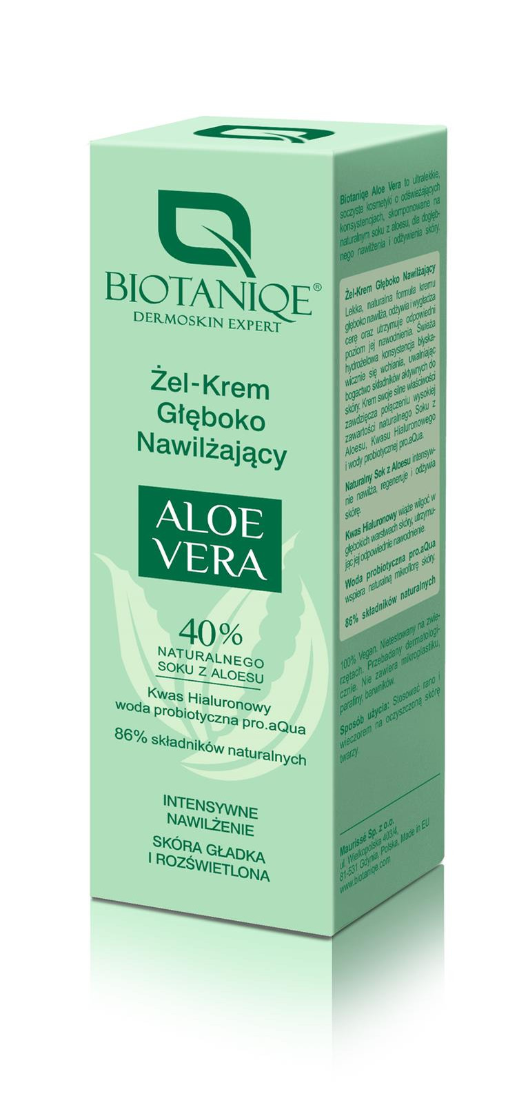 Biotaniqe, Aloe Vera, Żel-Krem Głęboko Nawilżający, 50 ml - Nabea.pl