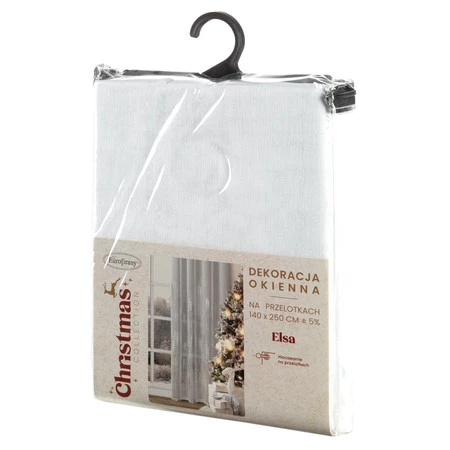 Firana gotowa z błyszczącym nadrukiem rozm.: 140 x 250 cm, kolor: biały