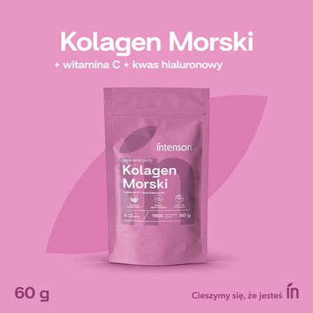 Intenson Kolagen morski + Witamina C + kwas hialuronowy 60g