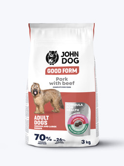 John Dog Good Form Adult Wieprzowina Z Wołowiną - karma sucha dla psa -  3kg