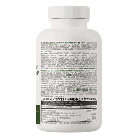 Ostrovit KSM-66 Ashwagandha® + Magnez + B6 P-5-P VEGE 90 kaps.